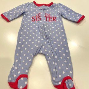 Little Sister Footed Onesie